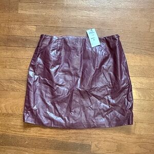 Cotton On Burgundy Faux Leather Mini Skirt
